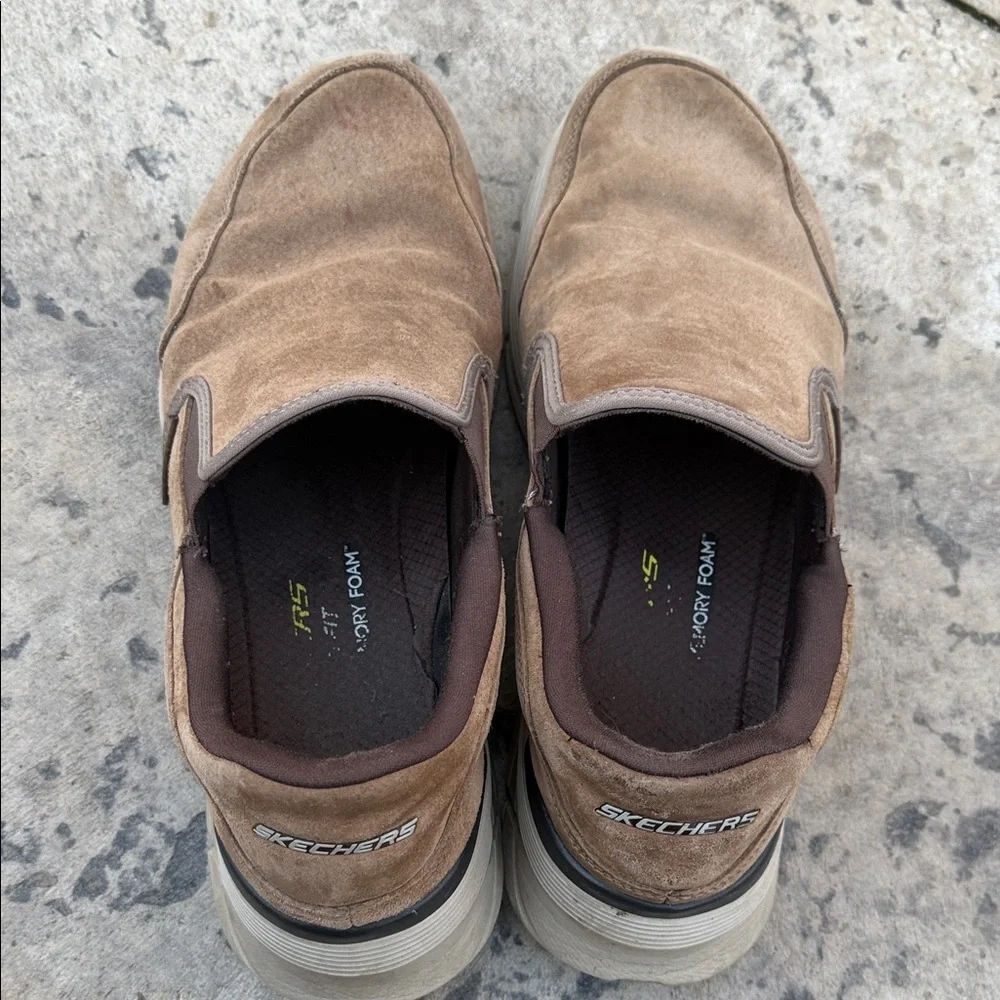 Skechers Men’s Tan Suede Slip-On Casual Loafers